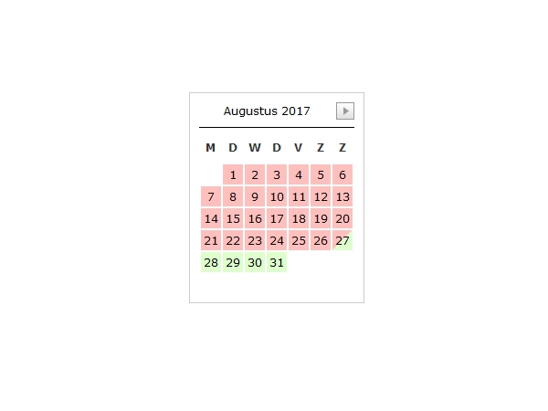 Update beschikbaarheid - simple booking calender